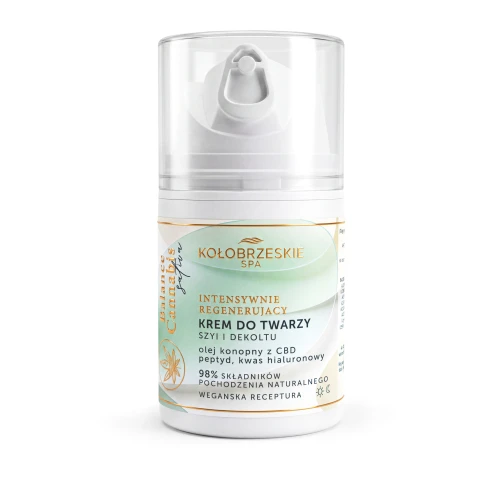 CBD Krem do twarzy, szyi i dekoldu z olejem konopnym  KołobrzeskieSpa 50 ml (3873)
